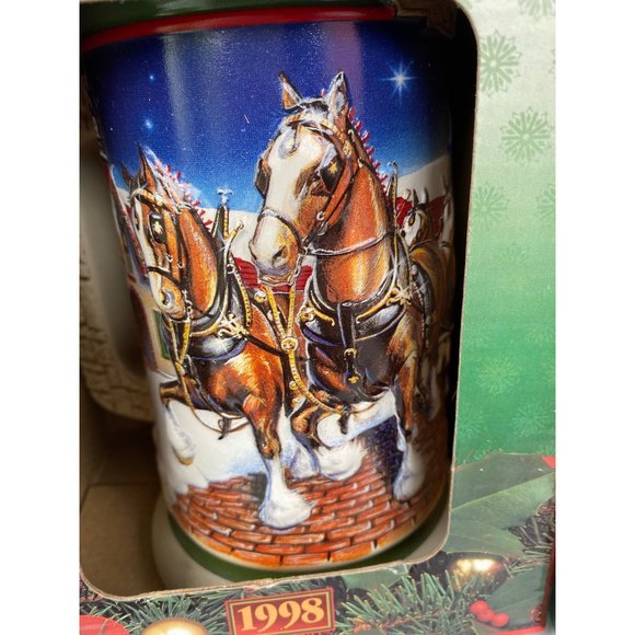 Budweiser Holiday Stein Series 1997 1998 Grant's Clydesdales - Picture 2 of 8